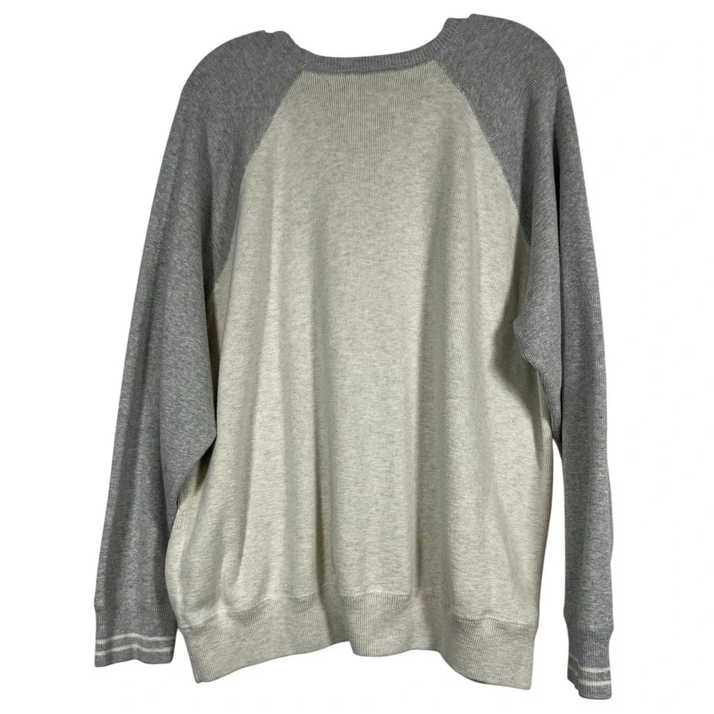 VTG POLO RALPH LAUREN Sz XL Men's Sweater Raglan Gray Beige Crew Neck Sweatshirt